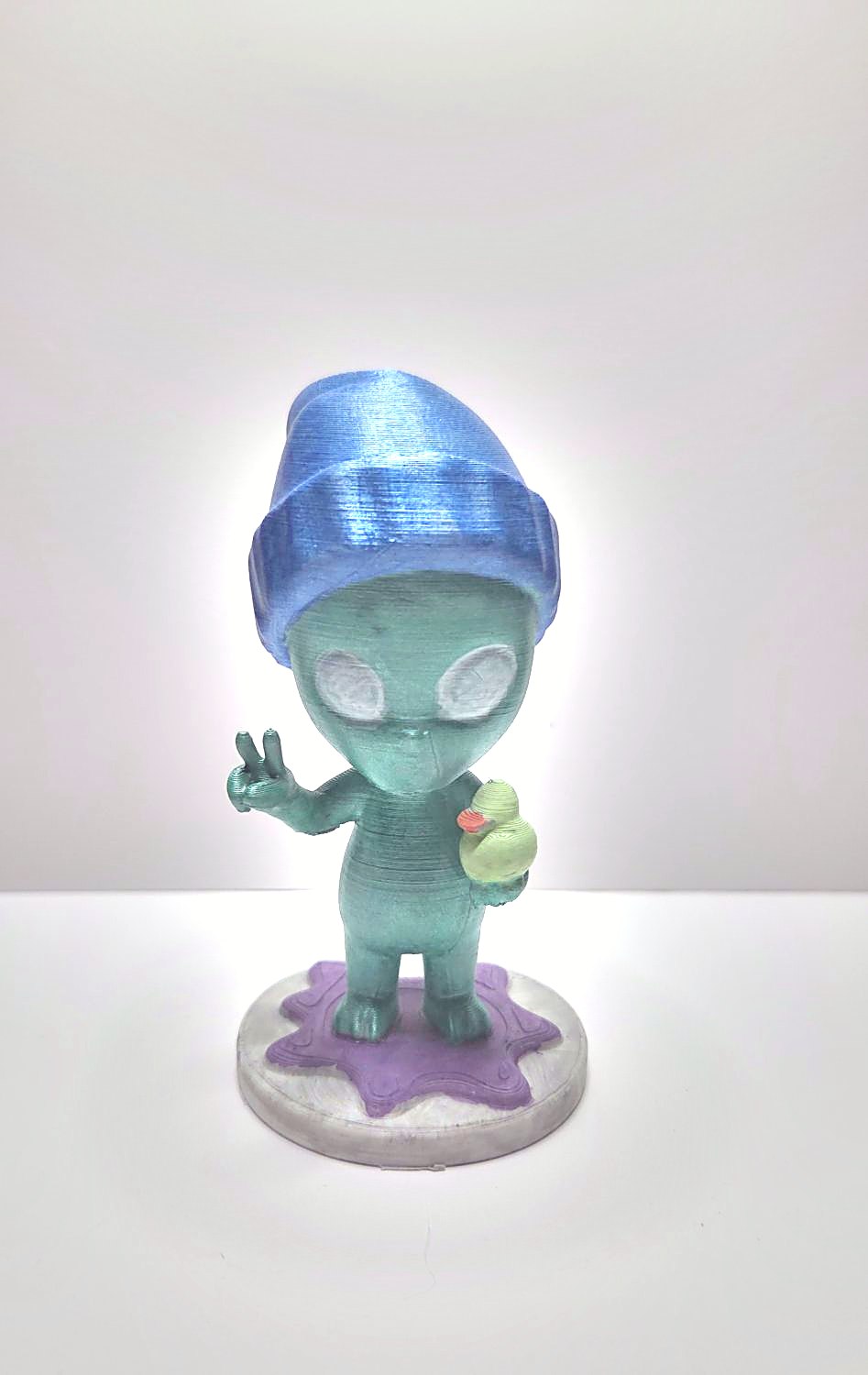 Alien, in a beanie